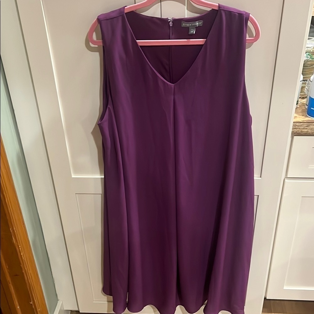 Jessica London Purple Sleeveless Relaxed Dress